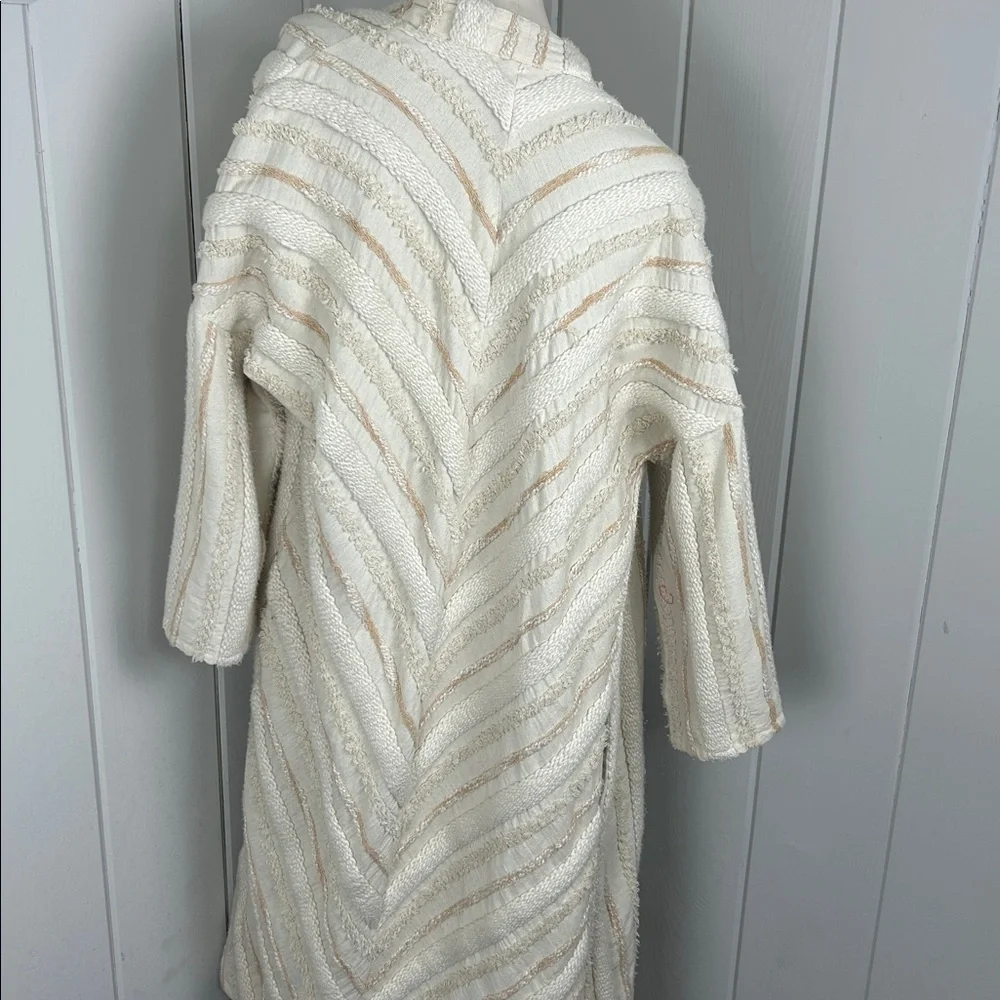 Anthropologie x Ollari Renee duster long open coat textured XL boho extra large